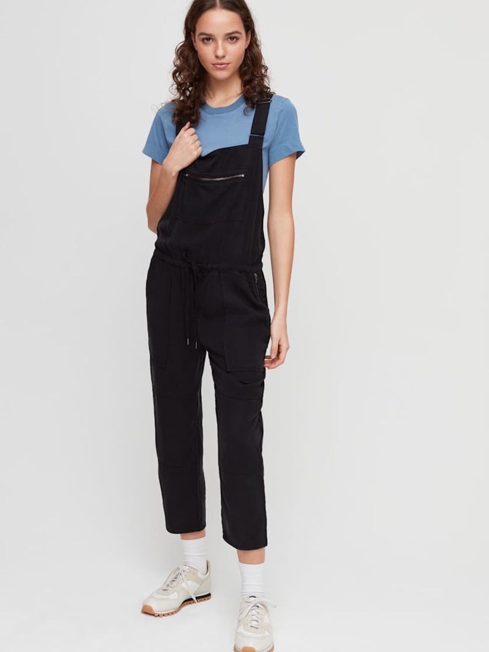 Wilfred Free Aritzia Valletta Overalls Small Black Cropped Artsy Boho